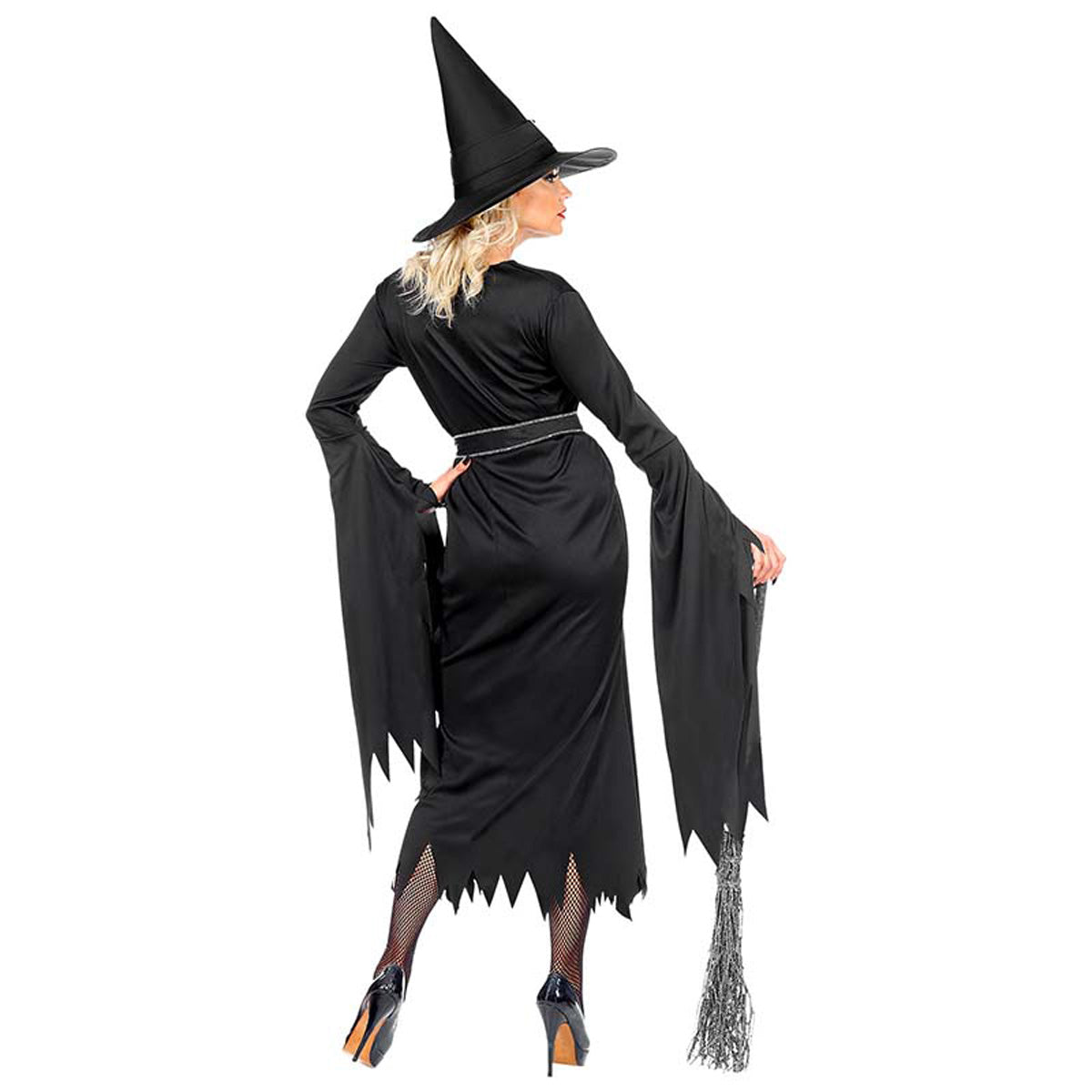 Kostüm Lady Hexe (Kleid, Gürtel Hut)