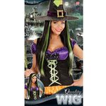 Halloween Perücke Damen "Hexe Langhaar" | Schwarz Grün
