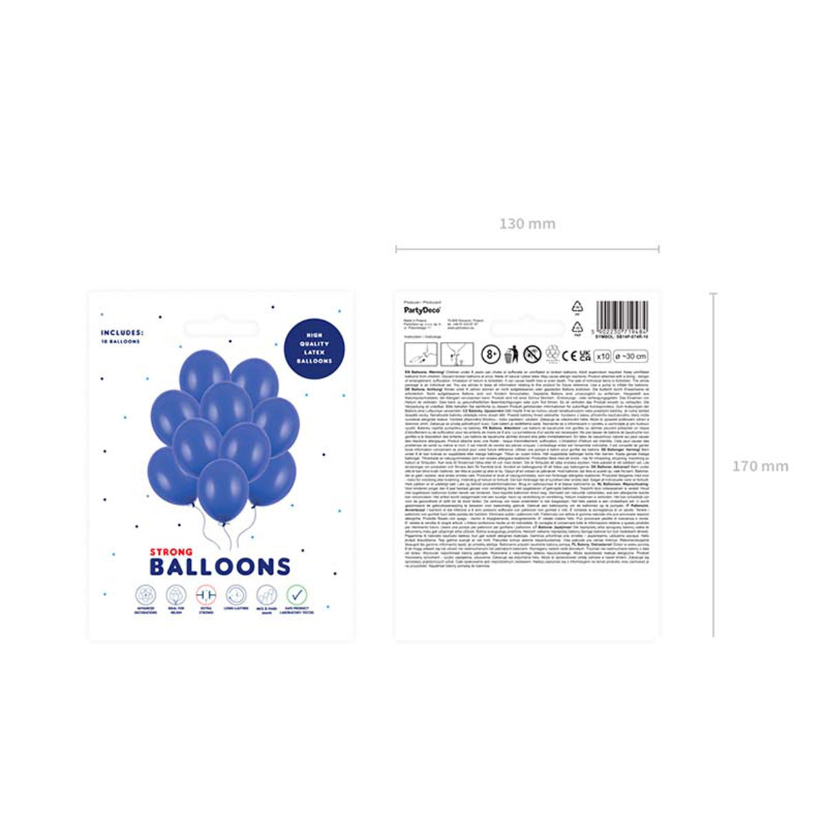 10 Stk. Luftballon Ø30cm "Uni Pastell" | Royal Blau