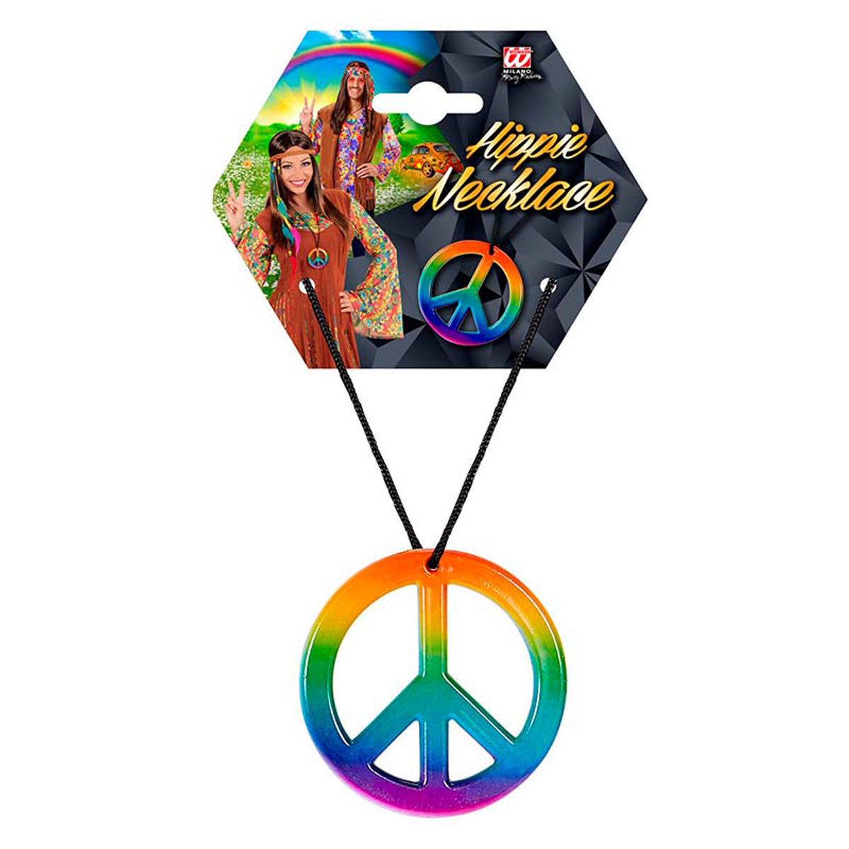 Schmuck Kette Hippie Peace Regenbogen