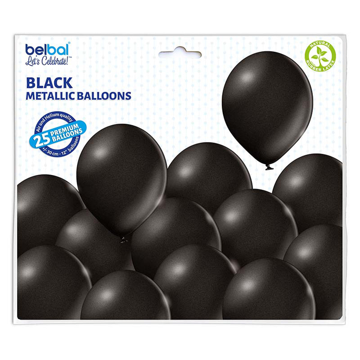 25 Stk. Luftballon Uni Metallic Ø 30cm |  Schwarz#090