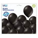 25 Stk. Luftballon Uni Metallic Ø 30cm |  Schwarz#090