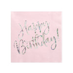 Servietten "Happy Birthday" 20Stk./33x33cm | Rosa