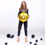 18"/Ø45cm Folienballon "30th Birthday" | Gold