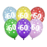 6 Stk. Latexballon Ø30cm "Happy Birthday" | Zahl #60