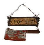 Halloween Schild mit Beil "Chop Shop" 25 cm | Mehrfarbig