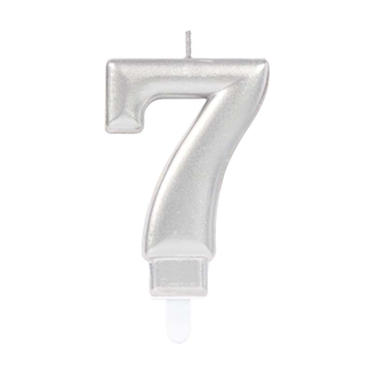 Zahlenkerze Silber #7