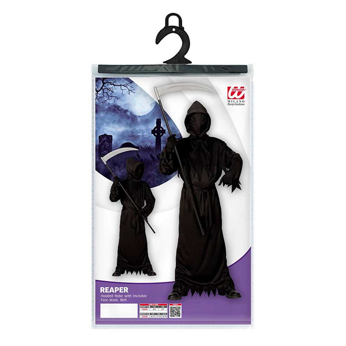 Kostüm "Reaper" Sensenmann mit Maske unsichtbares Gesicht