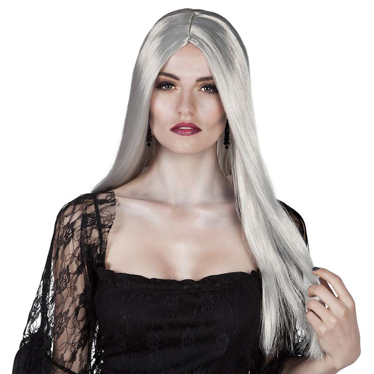 Halloween Perücke Damen "Hexe Aurora" | Grau