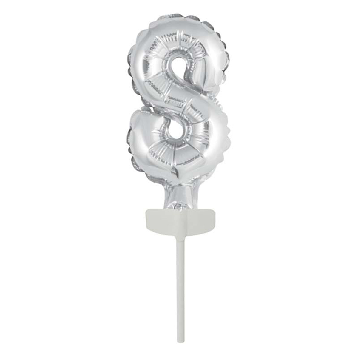 Tortendeko Ballonzahl | 11 cm, Silber #8