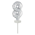 Tortendeko Ballonzahl | 11 cm, Silber #8
