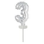 Tortendeko Ballonzahl | 11 cm, Silber #3