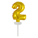 Tortendeko Ballonzahl, ca.11cm #2 Gold