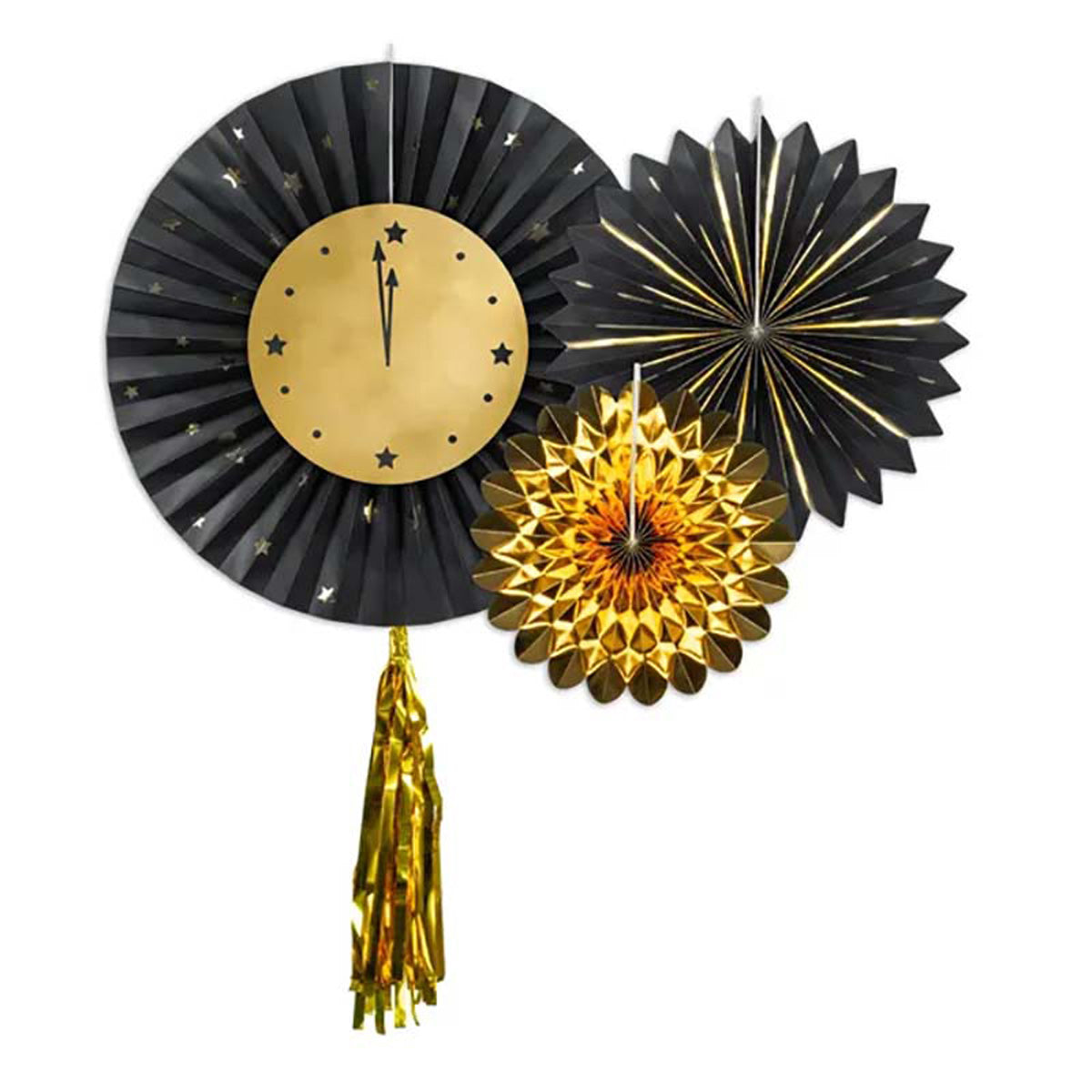 Dekofächer Bedruckt 43/35/26cm/3St. Uhr
