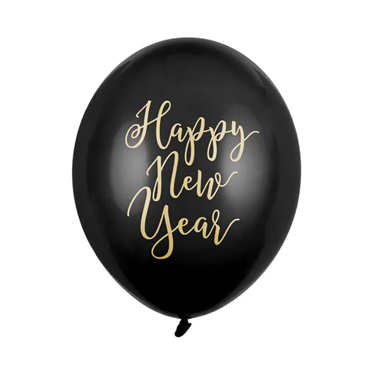 6 Stk. Luftballon Ø30cm "Happy New Year" | Schwarz