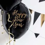 6 Stk. Luftballon Ø30cm "Happy New Year" | Schwarz