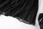 Damen Seidenkleid mit Puffärmeln | Luftsüßes Boho Maxikleid