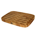 Großes Stirnholzbrett Eiche Oval 50x35x4cm – Massiver Hackblock mit Saftrille