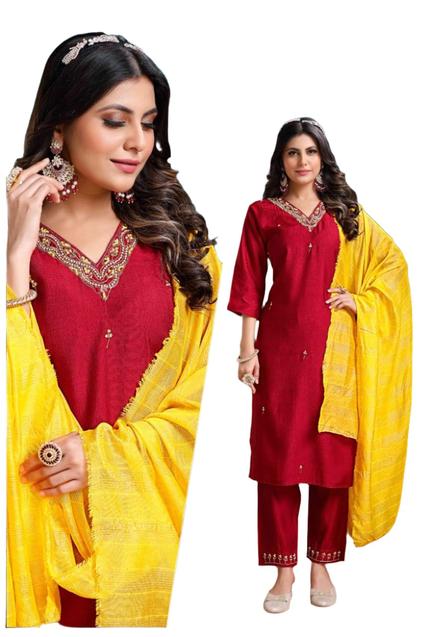Handwork Dola Silk Readymade Suit In Berlin