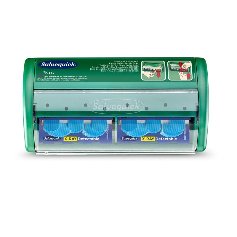Salvequick röntgendetektierbarer pflasterspender, inkl. 2x30 gipsnachfüllungen | Packung (1 Stück)