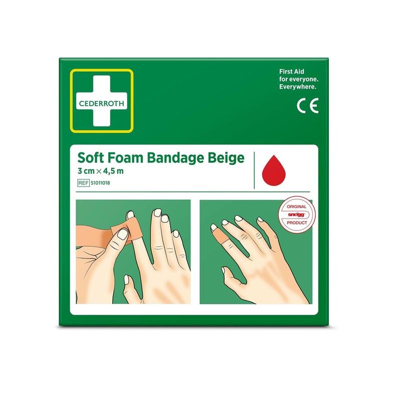 Cederroth soft foam binde beige 3x450cm | Packung (1 Stück)