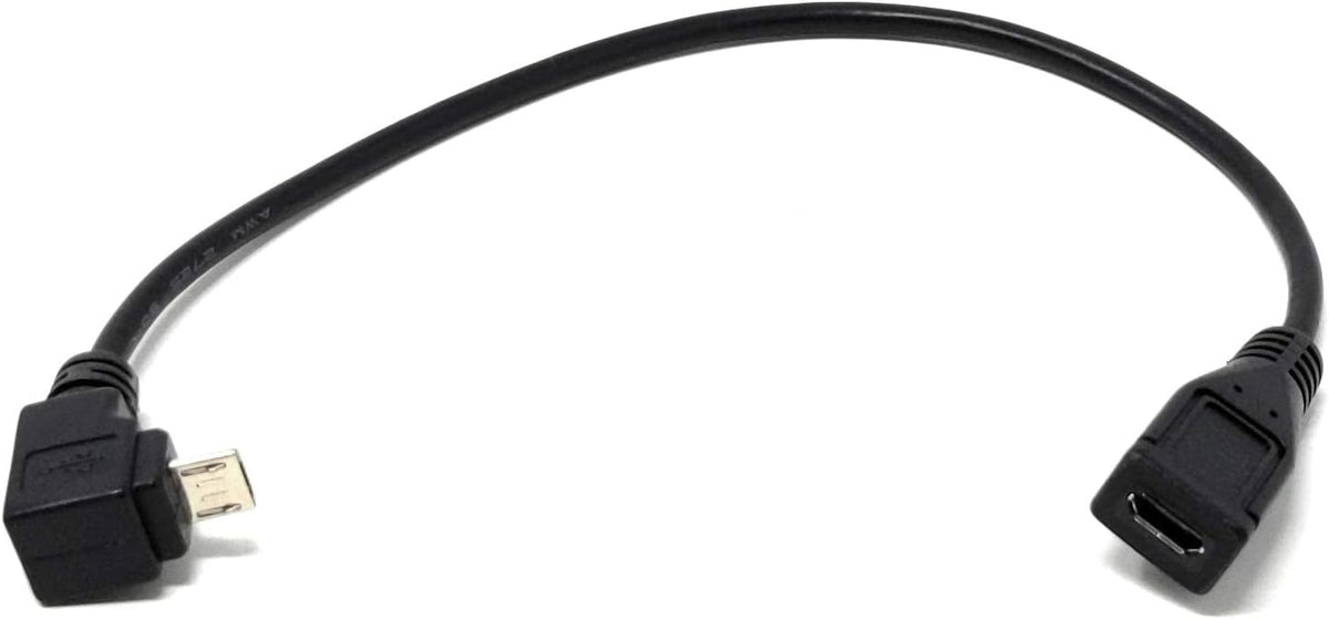Micro USB Kabel 90° Winkel auf Micro USB Buchse 20 cm | System-S