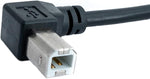 USB 2.0 Kabel 30 cm Typ B Stecker zu Buchse mit Schraube Winkel Schwarz | System-S