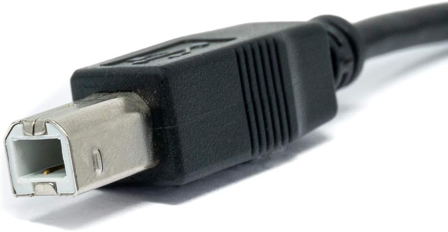 USB 2.0 Kabel 30 cm Typ B Stecker zu Buchse mit Schraube in Schwarz | System-S