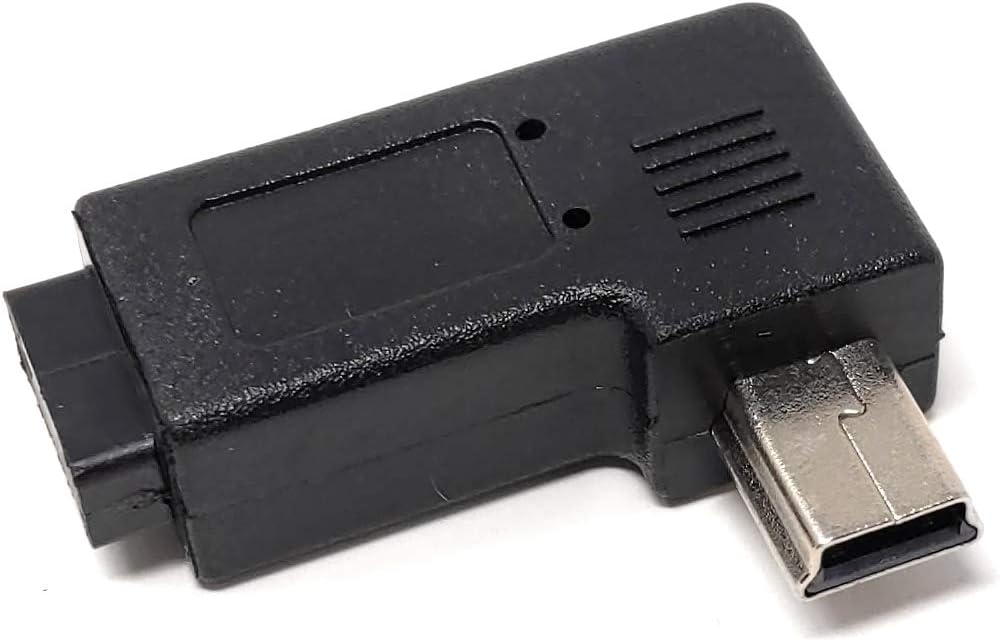 Micro USB Buchse zu Mini USB Stecker 90° Grad Winkel Rechts Gewinkelt Winkelstecker Adapter Stecker | System-S