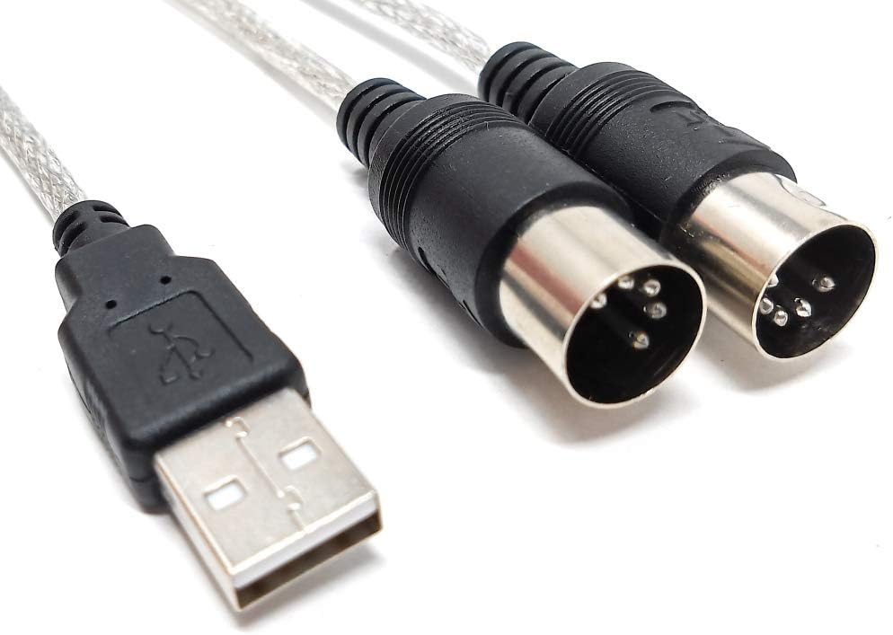 MIDI Interface SMA In und Out zu USB 2.0 Audio Kabel in Grau | System-S