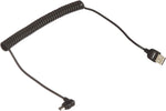 Dehnbares Mini USB Kabel Datenkabel Ladekabel Spiralkabel Winkelstecker 50 - 135 cm | System-S