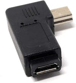 Micro USB Buchse zu Mini USB Stecker 90° Grad Winkel Rechts Gewinkelt Winkelstecker Adapter Stecker | System-S