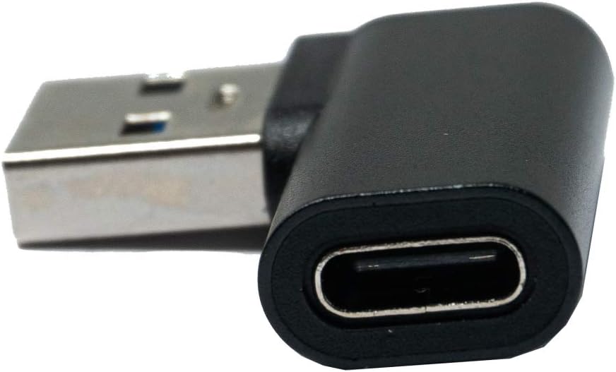USB 3.1 Adapter Typ C Buchse zu 3.0 Typ A Stecker Winkel Kabel in Schwarz | System-S