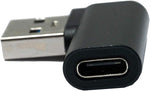 USB 3.1 Adapter Typ C Buchse zu 3.0 Typ A Stecker Winkel Kabel in Schwarz | System-S