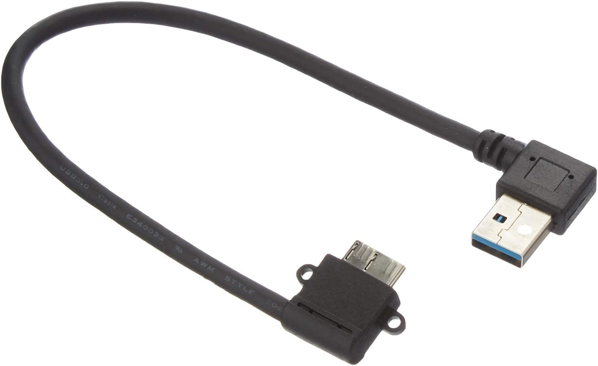 Micro USB 3.0 Kurzes Kabel gewinkelt Winkelstecker 90 Grad 26 cm | System-S