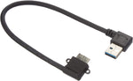 Micro USB 3.0 Kurzes Kabel gewinkelt Winkelstecker 90 Grad 26 cm | System-S