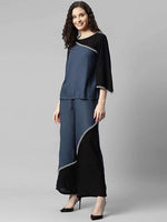 Women's Solid Rayon Top & Pants Co Ord Set in Munich