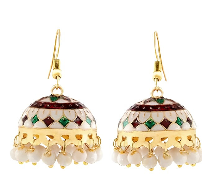Traditional Multicolor Jhumka with Dome Shape Jhumki Combo