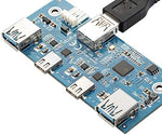 USB HUB 2x Typ A 3.0 und 2x Typ C 3.1 Panel Mount zum Motherboard 20poliges Anschlusskabel für 3,5"-Diskettenschacht | System-S
