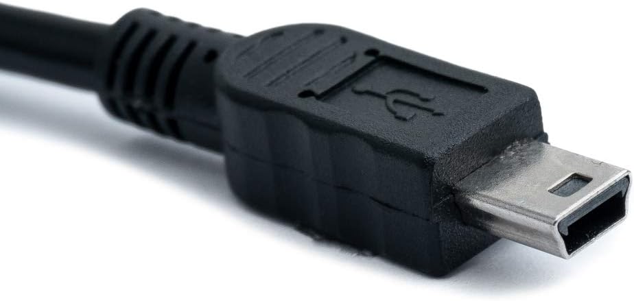 USB 2.0 Kabel 30 cm Typ B Buchse zu Mini Stecker mit Schraube in Schwarz | System-S
