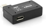 90° Winkelstecker (rechter Winkel) USB auf Micro USB OTG Host Cable Flash Drive Verbindung mit extra Micro USB Anschluss für Smartphone Tablet PC | System-S