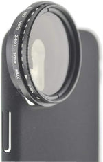 ND Vario Filter 37mm Neutraldichtefilter Schwarz mit Hülle kompatibel mit iPhone 12 Pro Max | System-S