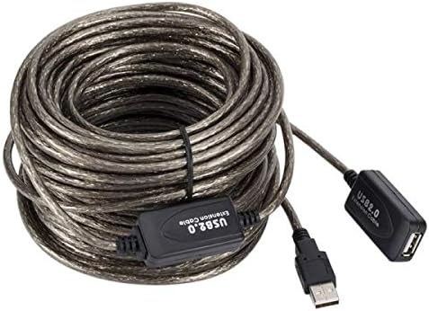USB 2.0 Kabel 15 m Typ A Stecker zu Buchse Kabel in Grau | System-S