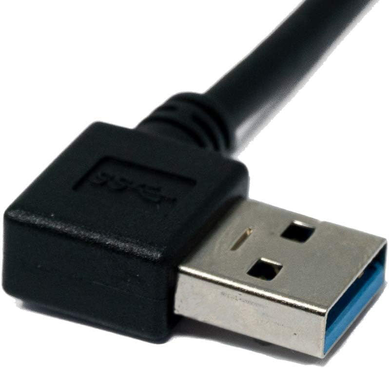 USB 3.1 Kabel 1 m Typ C Stecker zu 3.0 Typ A Stecker Winkel (links) in Schwarz | System-S