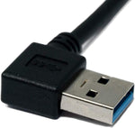 USB 3.1 Kabel 1 m Typ C Stecker zu 3.0 Typ A Stecker Winkel (links) in Schwarz | System-S