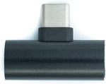 USB 3.1 Y Adapter Typ C Stecker zu 2x Typ C Buchse - Audio + Laden zeitgleich | System-S