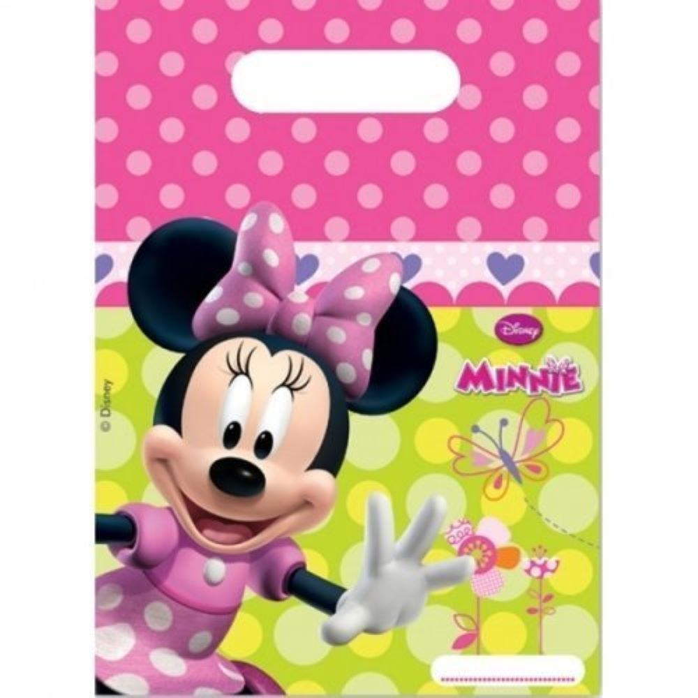 Minnie Mouse Junior - PVC-Geschenktüten | 6 Stück, 18 x 21 cm