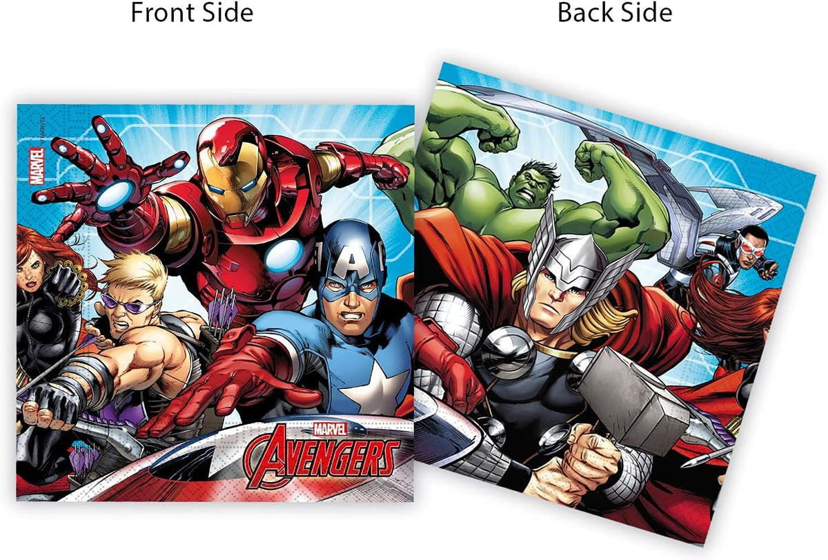 Marvel Avengers Mighty - Servietten | 20 Stück, 33 x 33 cm