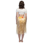 Hawaii "Bastrock" mit Blumen 80 cm | Naturell