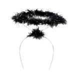 Engel Haarreif mit Glitzer Heiligenschein | Schwarz Silber